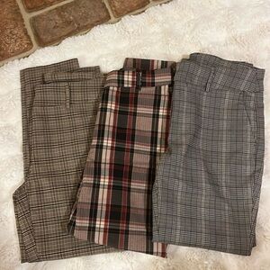 3 pair plaid Jules and Leopold plaid pants